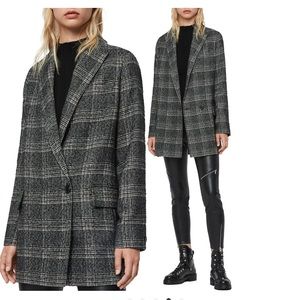 ALLSAINTS Lucia Oversized Plaid Blazer